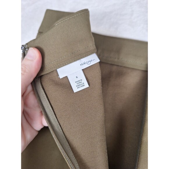 Halogen Skirt sz 6 Green Straight Pencil Knee Stretch Career Church Slim Pockets - Picture 9 of 11